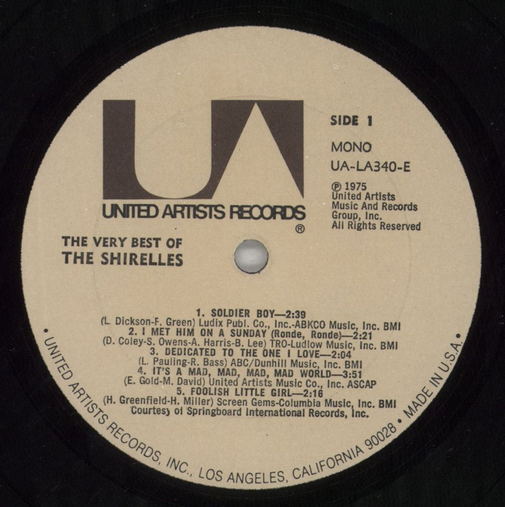 The Shirelles The Very Best Of US vinyl LP album (LP record) SRLLPTH609561