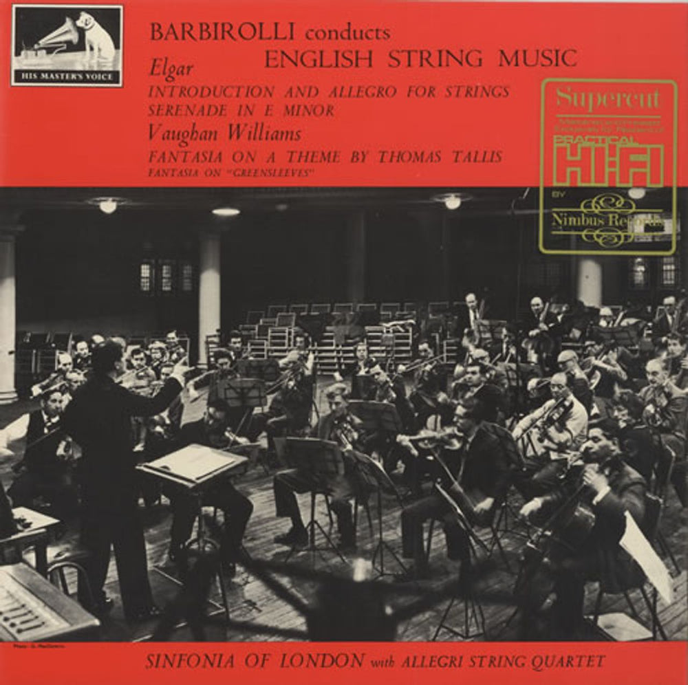 The Sinfonia Of London Barbirolli Conducts English String Music - Nimbus Supercut UK vinyl LP album (LP record) ASD521