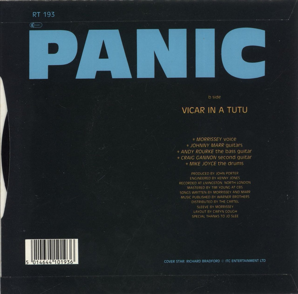 The Smiths Panic - 4 Prong UK 7" vinyl single (7 inch record / 45) 5014644101936