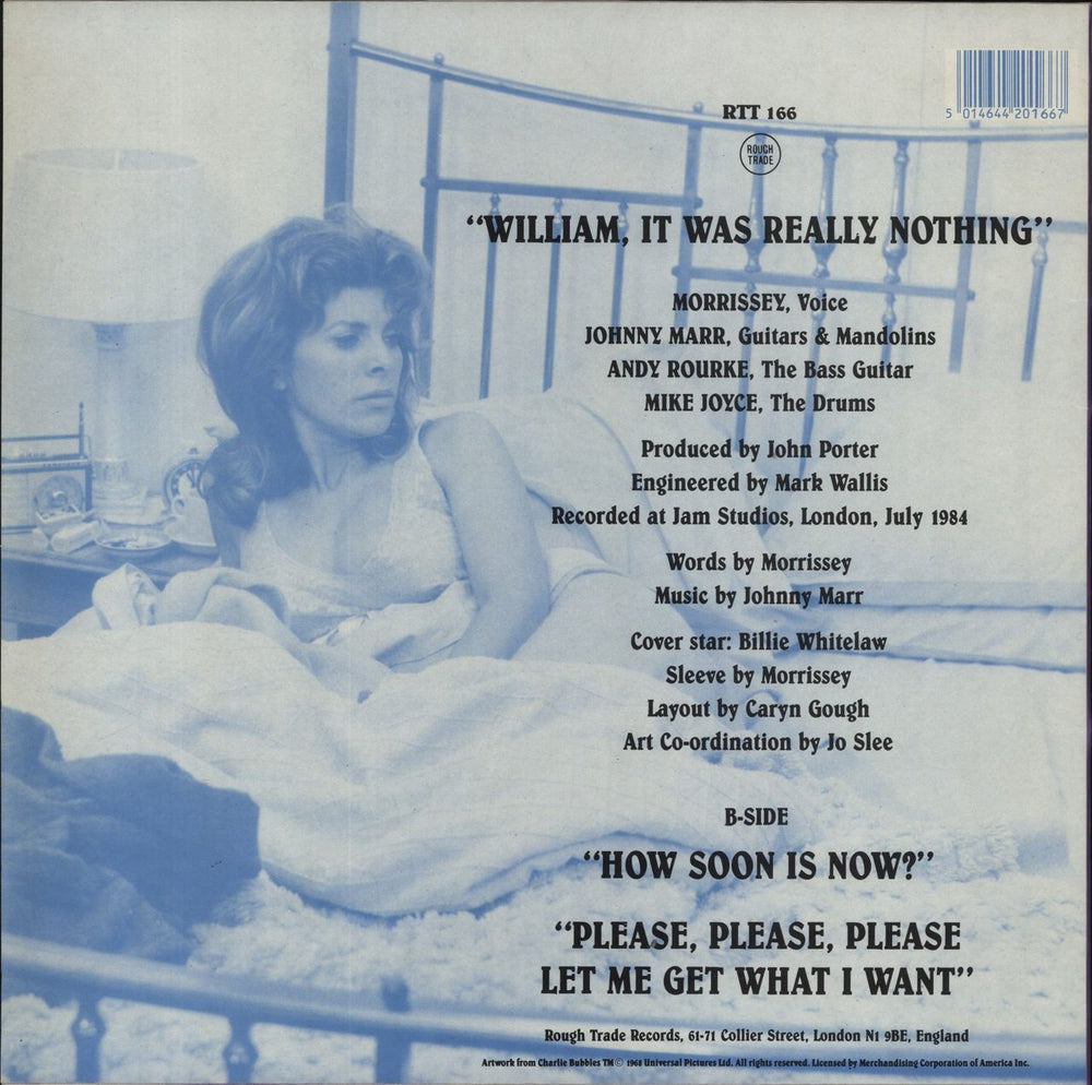 The Smiths William, It Was Really Nothing - Billie Whitelaw sleeve - VG UK 12" vinyl single (12 inch record / Maxi-single) 5014644201667