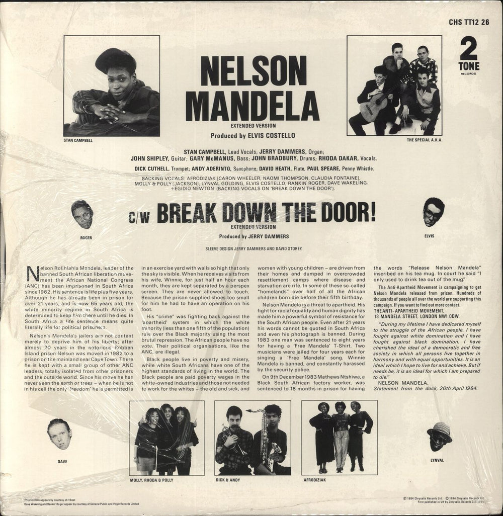 The Specials Nelson Mandela UK 12" vinyl single (12 inch record / Maxi-single)