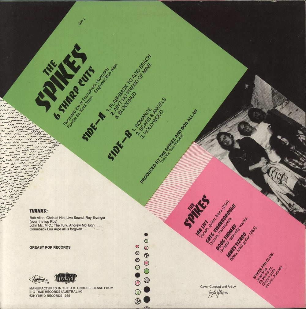 The Spike 6 Sharp Cuts UK vinyl LP album (LP record)