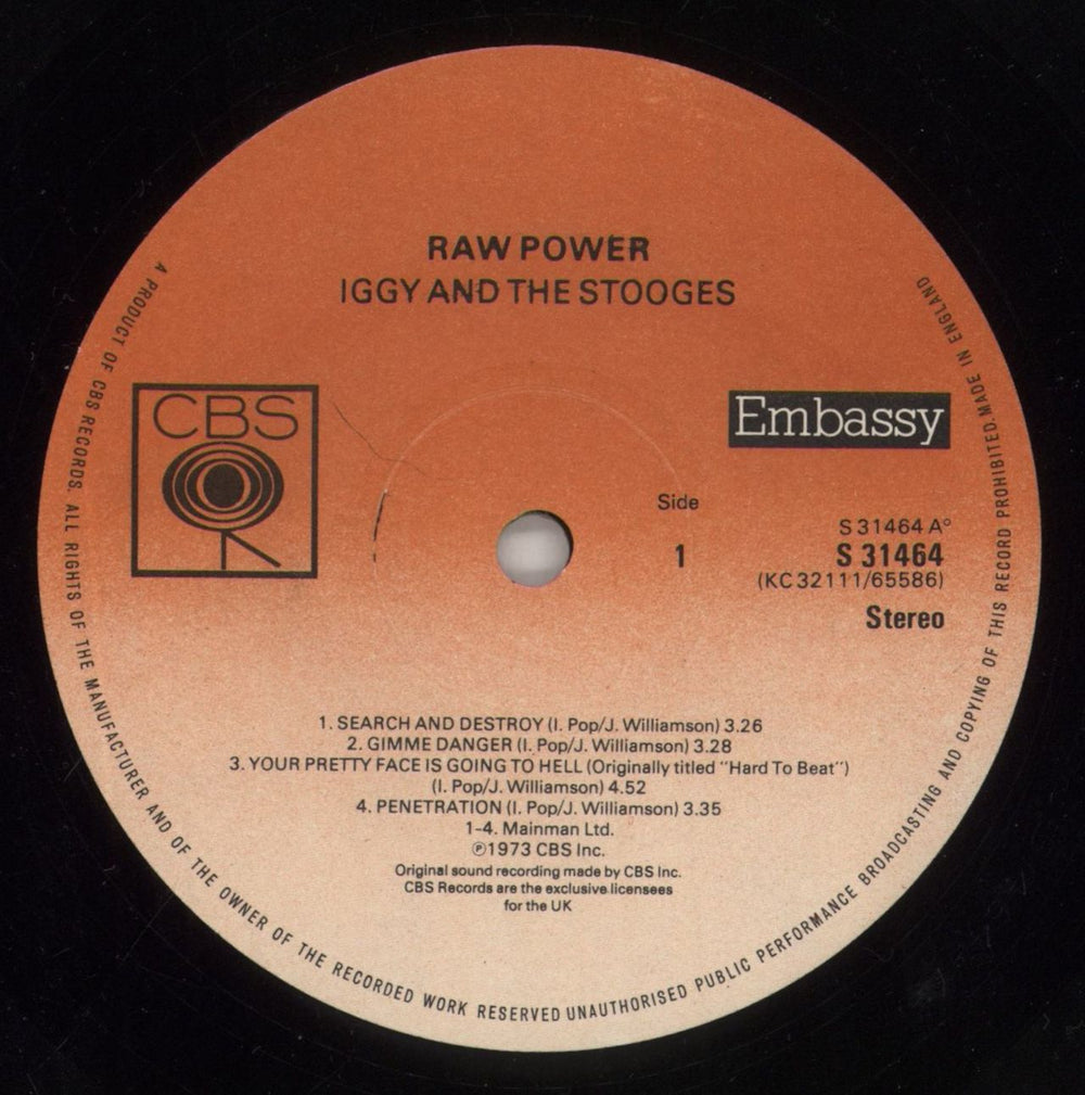 The Stooges Raw Power UK vinyl LP album (LP record) TSGLPRA264123