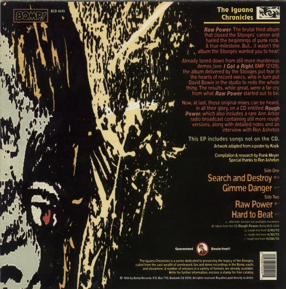 The Stooges Rough Power US 10" vinyl single (10 inch record) 095081404915