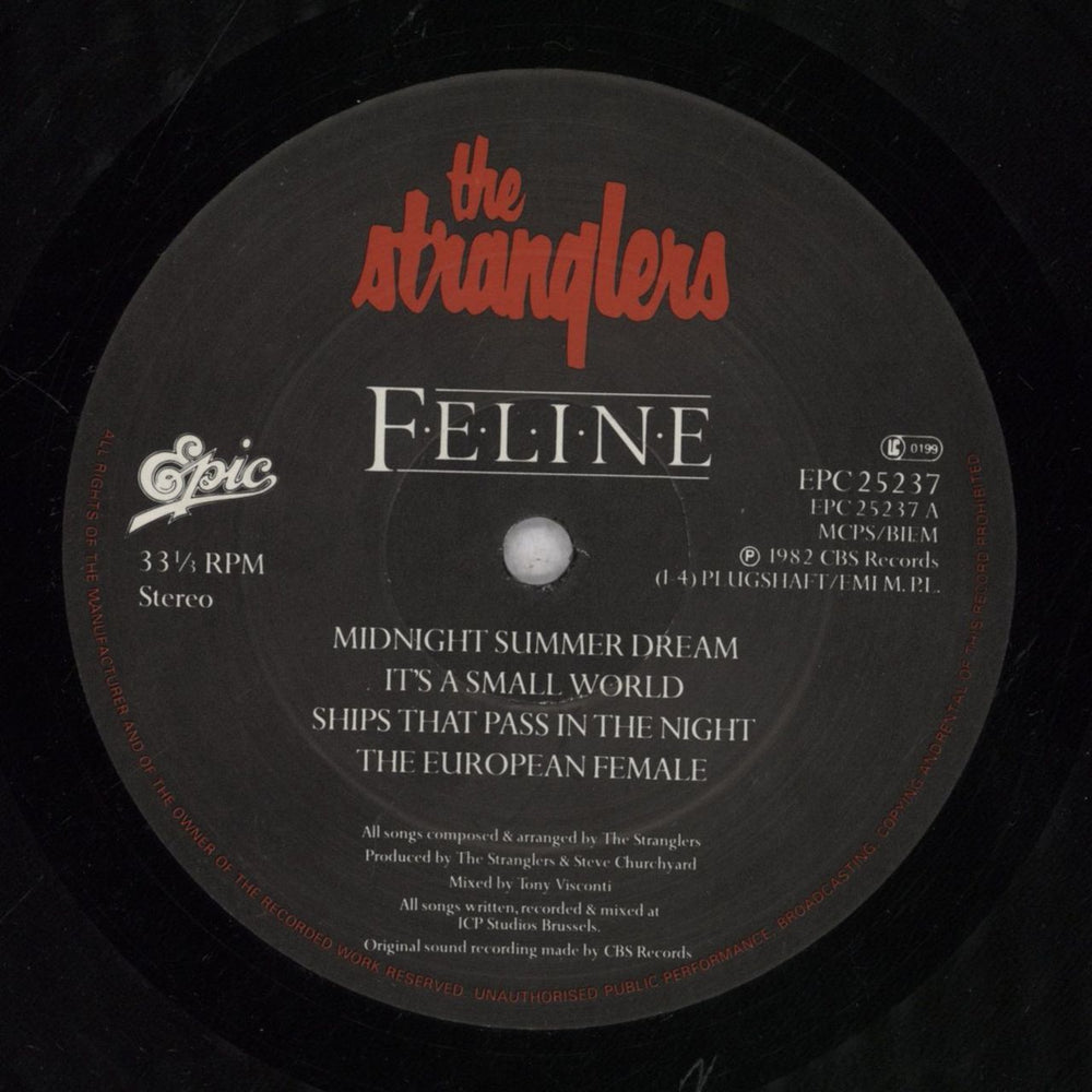 The Stranglers Feline - Stickered + 7"- VG Sleeve UK vinyl LP album (LP record) STRLPFE847204