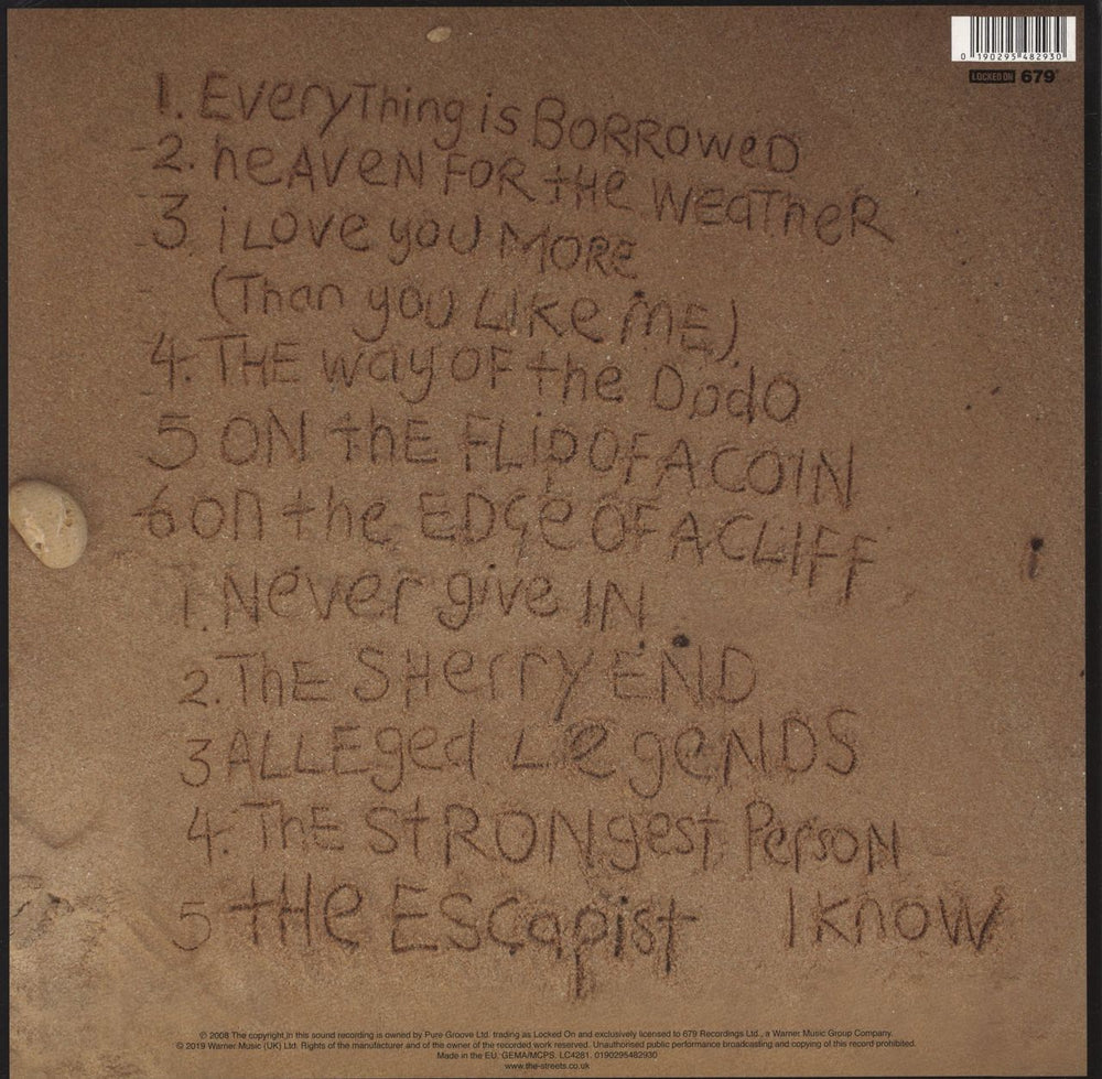 The Streets Everything Is Borrowed UK vinyl LP album (LP record) 0190295482930