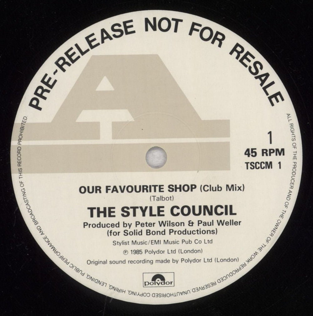 The Style Council Our Favourite Shop UK Promo 12" vinyl single (12 inch record / Maxi-single) STY12OU33038