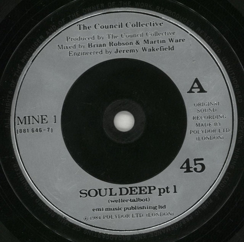The Style Council Soul Deep UK 7" vinyl single (7 inch record / 45) STY07SO46335