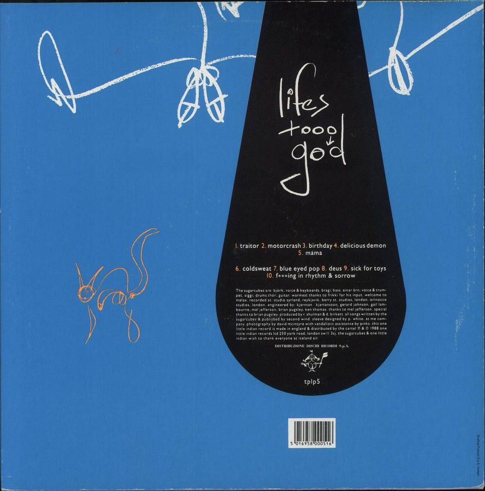 The Sugarcubes Life's Too Good Italian vinyl LP album (LP record)