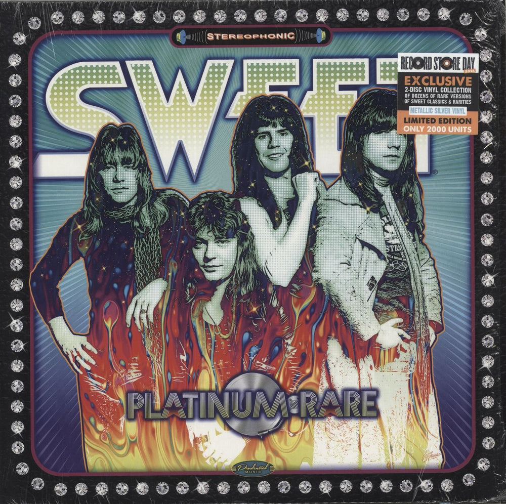The Sweet Platinum Rare - Silver Vinyl UK 2-LP vinyl record set (Double LP Album) RRC-0016