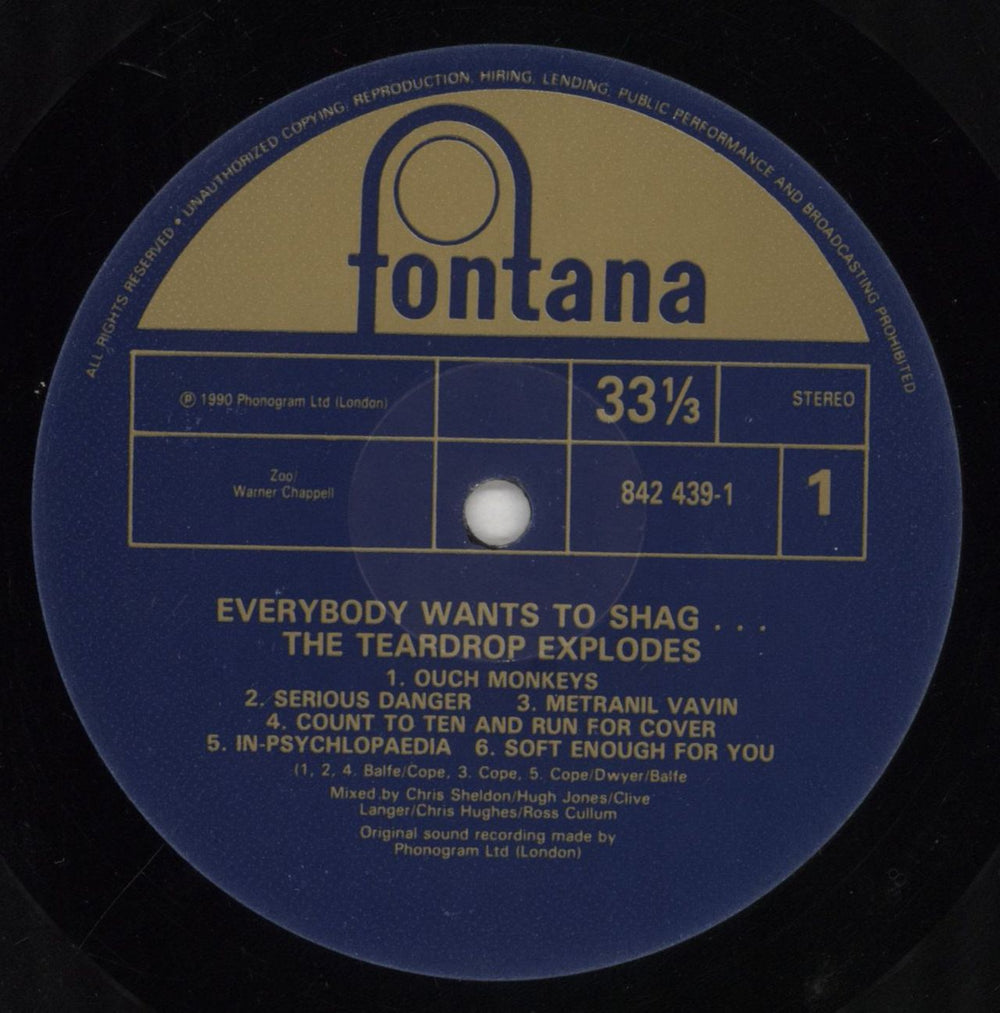 The Teardrop Explodes Everybody Wants To Shag... The Teardrop Explodes UK vinyl LP album (LP record) TDPLPEV226230