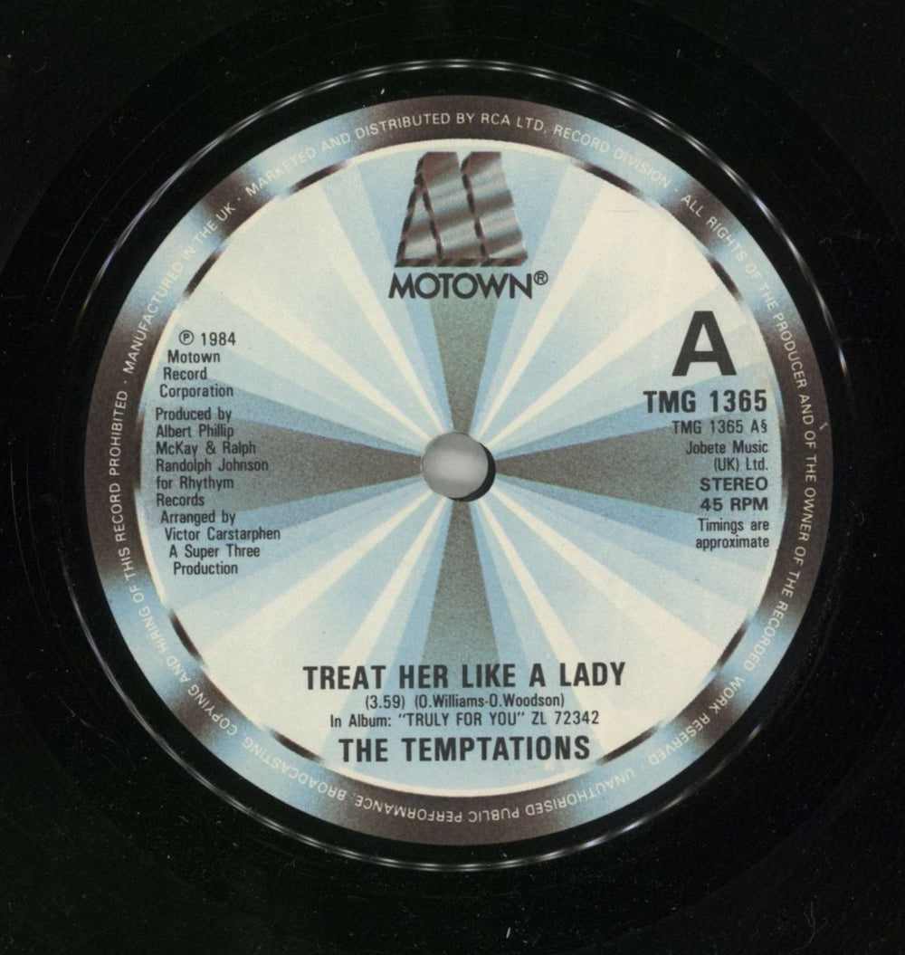 The Temptations Treat Her Like A Lady UK 7" vinyl single (7 inch record / 45) TEM07TR459709