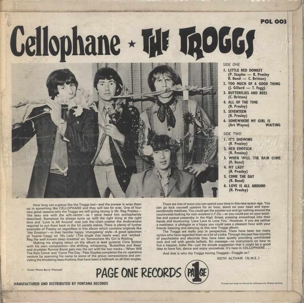 The Troggs Cellophane - 1st - Mono - Shrink UK vinyl LP album (LP record)