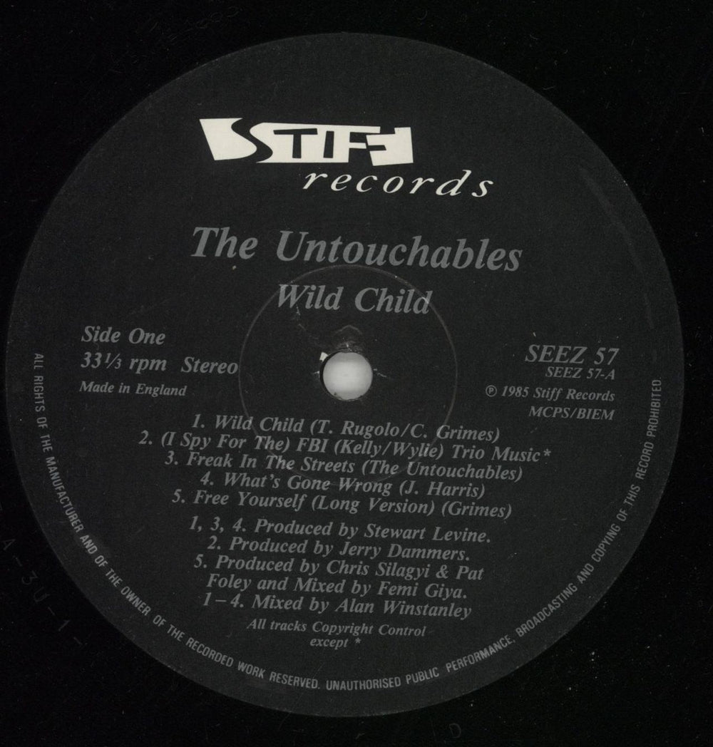 The Untouchables Wild Child UK vinyl LP album (LP record) UNBLPWI590258