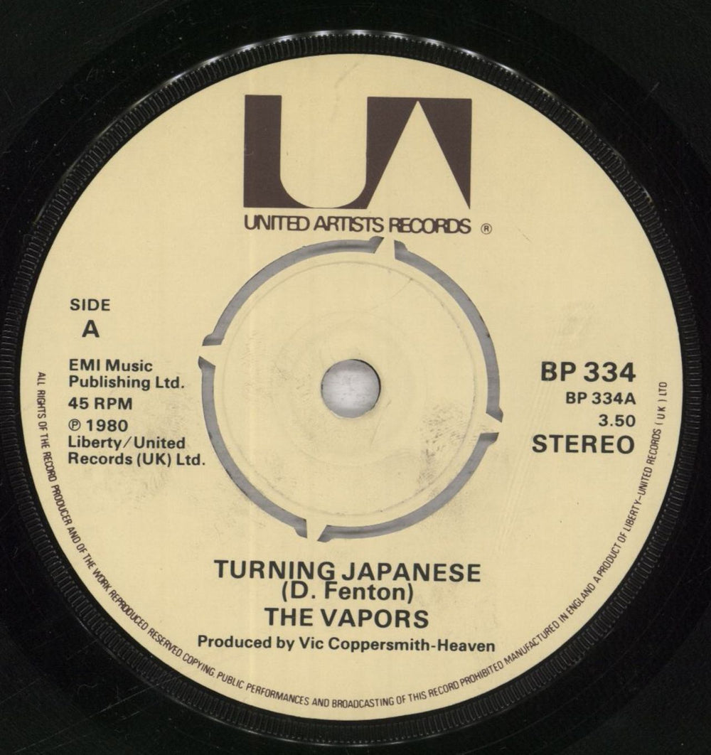 The Vapors Turning Japanese + p/s UK 7" vinyl single (7 inch record / 45) VAP07TU43530