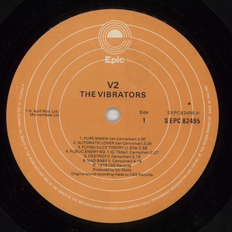 The Vibrators V2 Two UK vinyl LP album (LP record) VIBLPVT180171