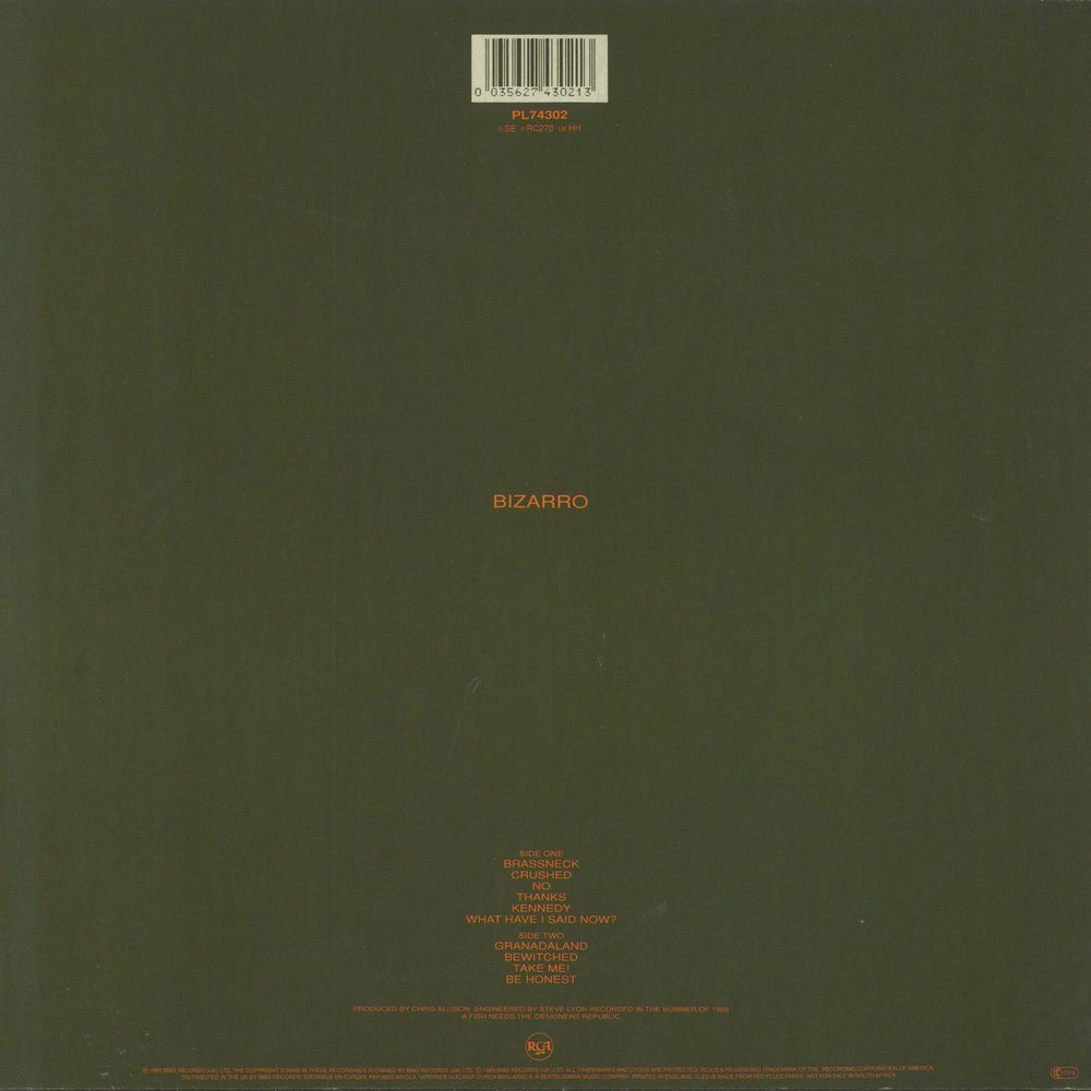 The Wedding Present Bizarro - VG UK vinyl LP album (LP record) 035627430213