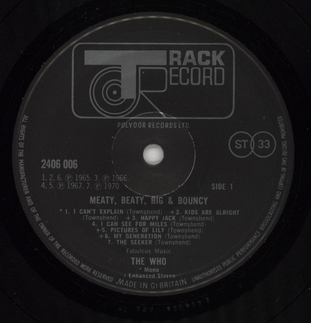 The Who Meaty, Beaty, Big & Bouncy - 1st UK vinyl LP album (LP record) WHOLPME864125
