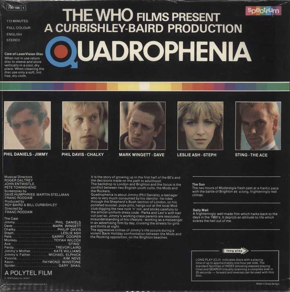 The Who Quadrophenia UK laserdisc / lazerdisc