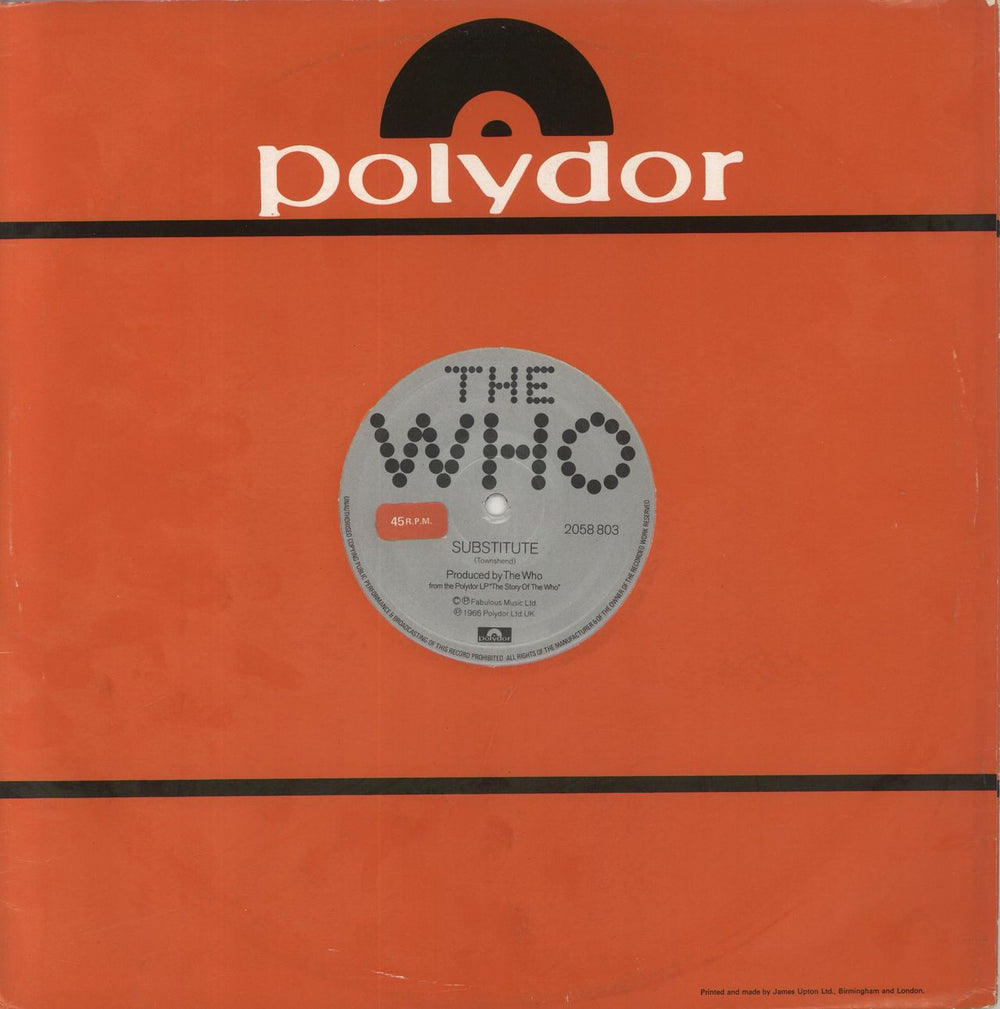 The Who Substitute UK 12" vinyl single (12 inch record / Maxi-single) 2058803