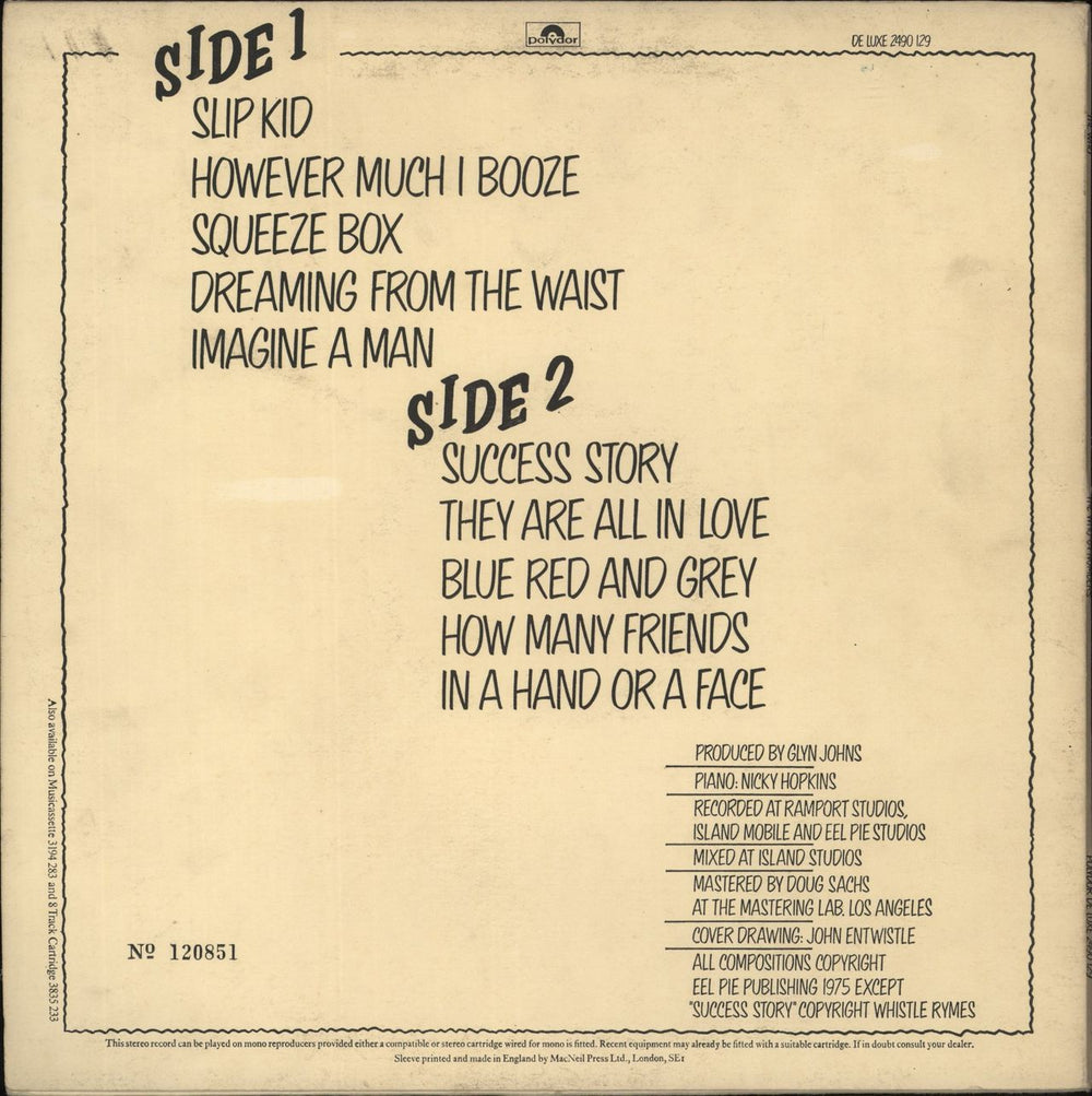 The Who The Who By Numbers - EX Dutch vinyl LP album (LP record)