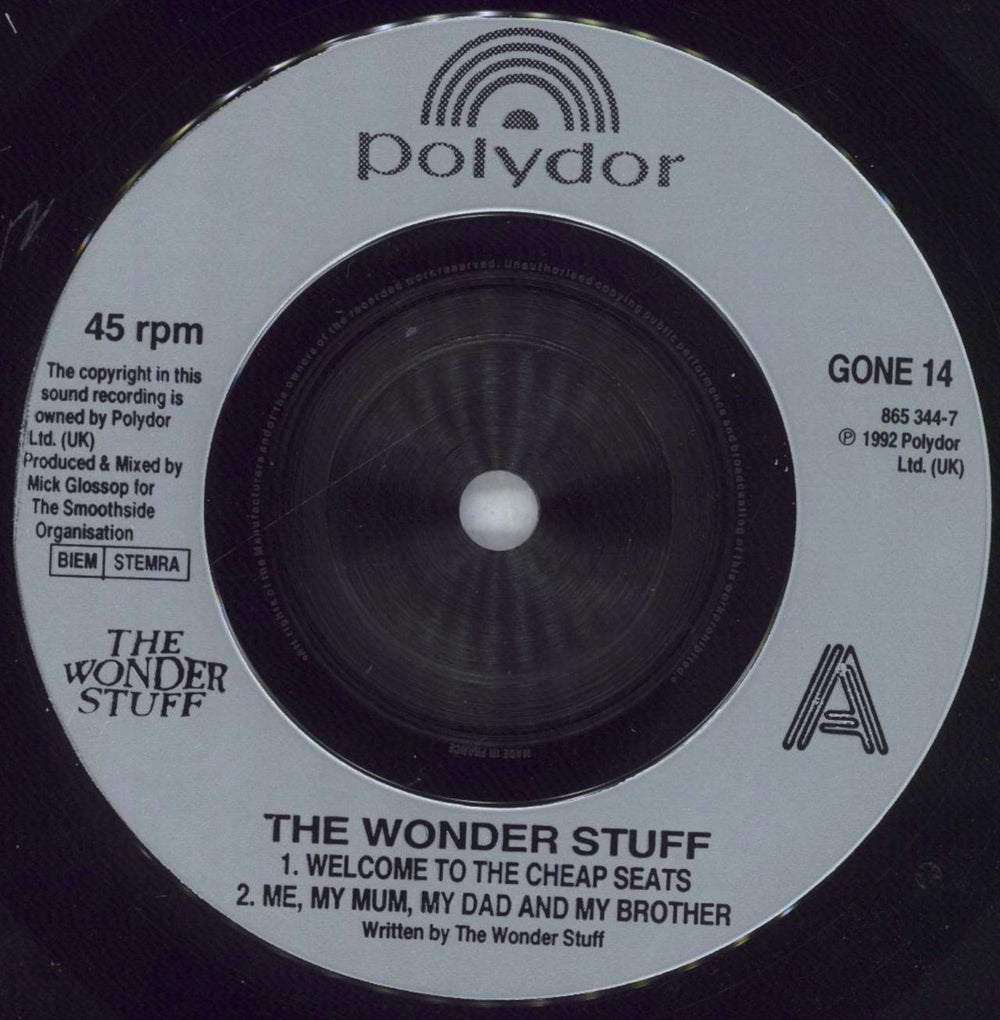 The Wonder Stuff Welcome to the Cheap Seats EP + Promo Postcard UK 7" vinyl single (7 inch record / 45) WON07WE778675