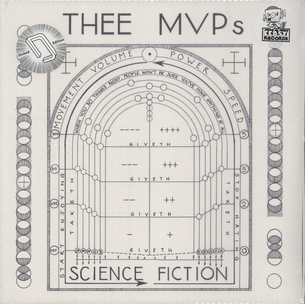 Thee MVPs Science Fiction - Blue Splatter Vinyl - Autographed + Slipmat - Sealed UK vinyl LP album (LP record) EEASY001DE