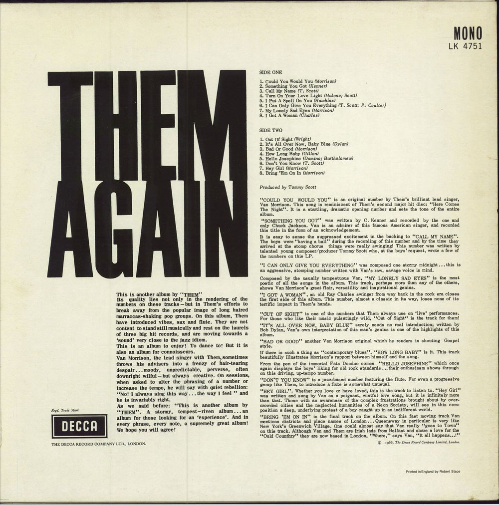 Them Them Again - silver label UK vinyl LP album (LP record)