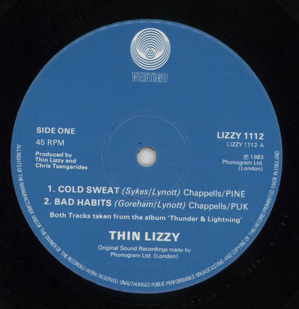 Thin Lizzy Cold Sweat UK 12" vinyl single (12 inch record / Maxi-single) THI12CO37004