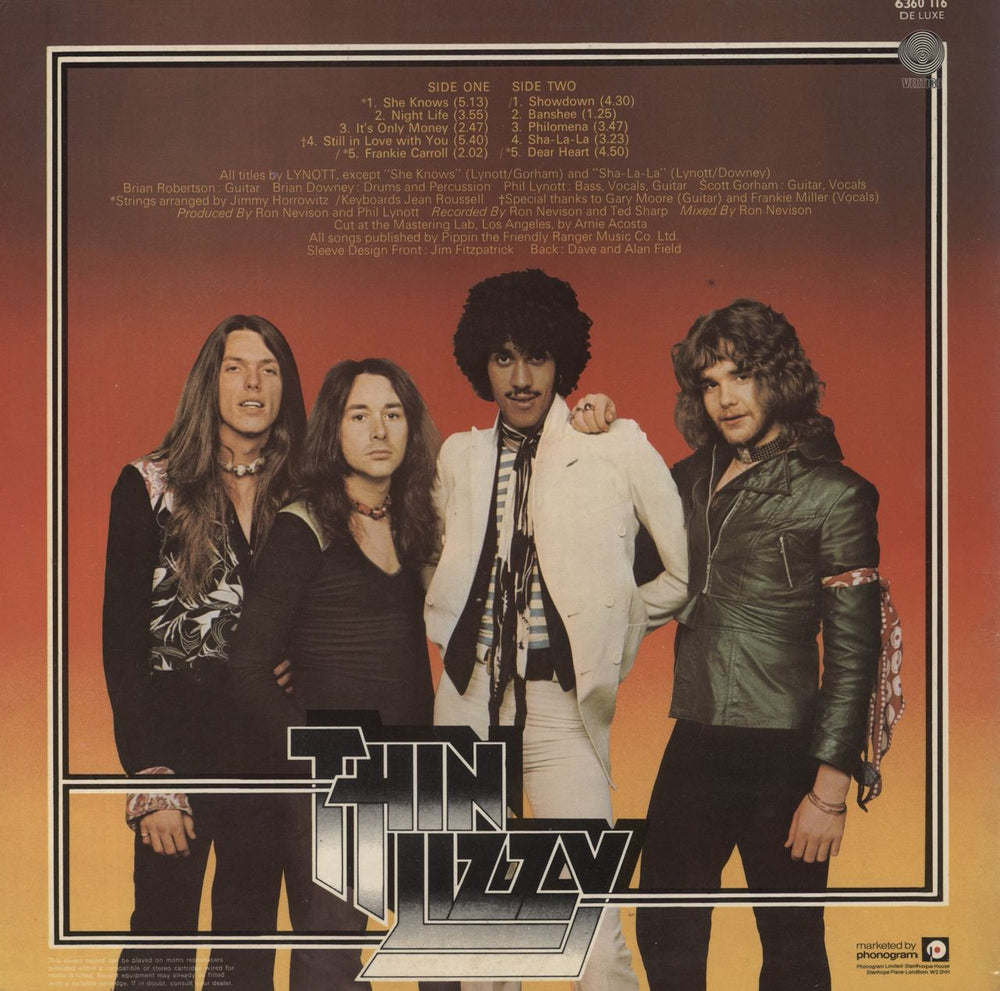 Thin Lizzy Nightlife - Spaceship Label - Laminated UK vinyl LP album (LP record)