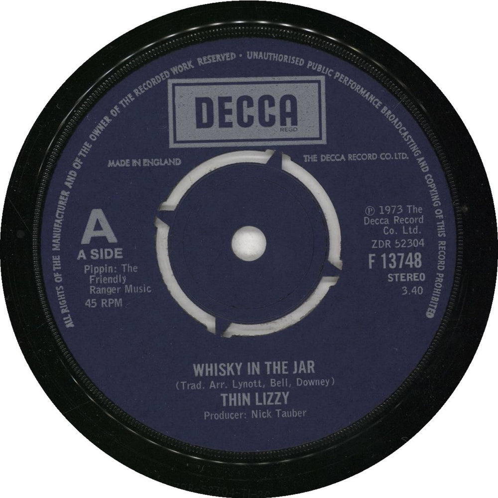 Thin Lizzy Whisky In The Jar [3:40] - P/S UK 7" vinyl single (7 inch record / 45) THI07WH737000