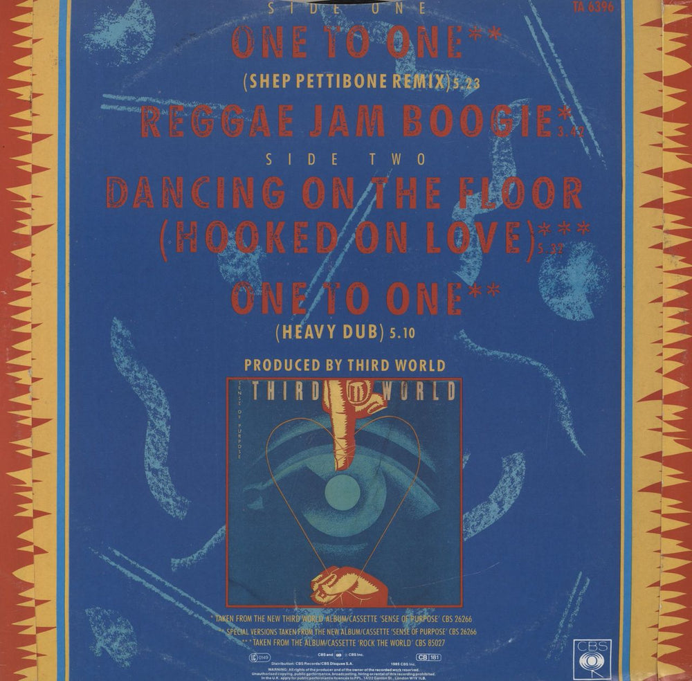 Third World One To One UK 12" vinyl single (12 inch record / Maxi-single)