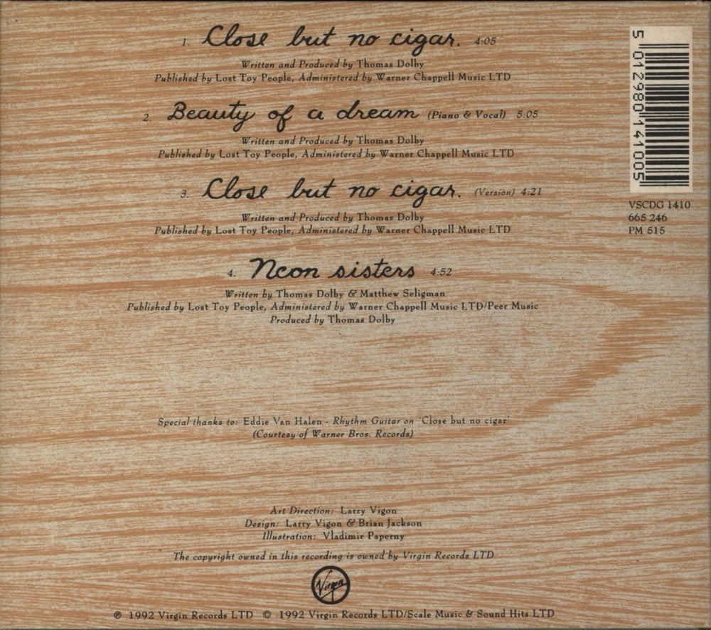 Thomas Dolby Close But No Cigar - Part 1 & 2 UK 2-CD single set (Double CD single) 5012980141005