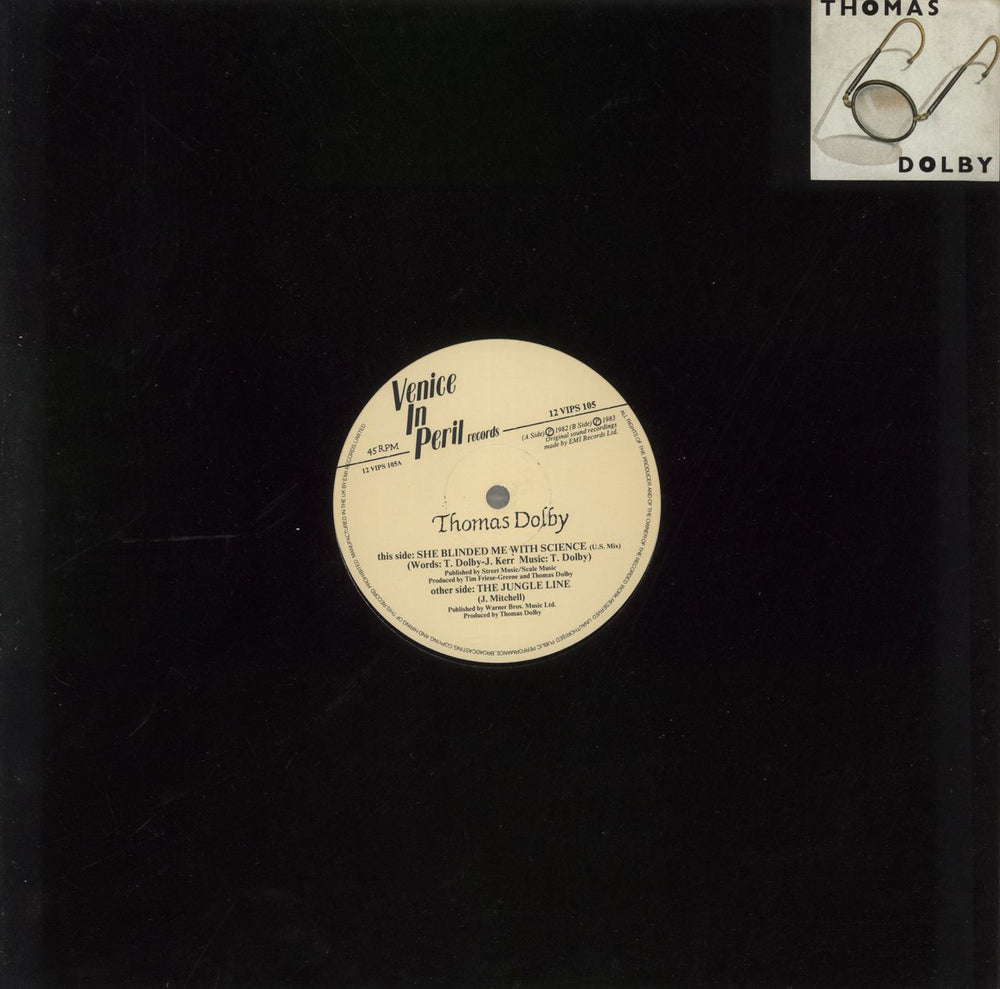 Thomas Dolby She Blinded Me With Science - Stickered UK 12" vinyl single (12 inch record / Maxi-single) 12VIPS105