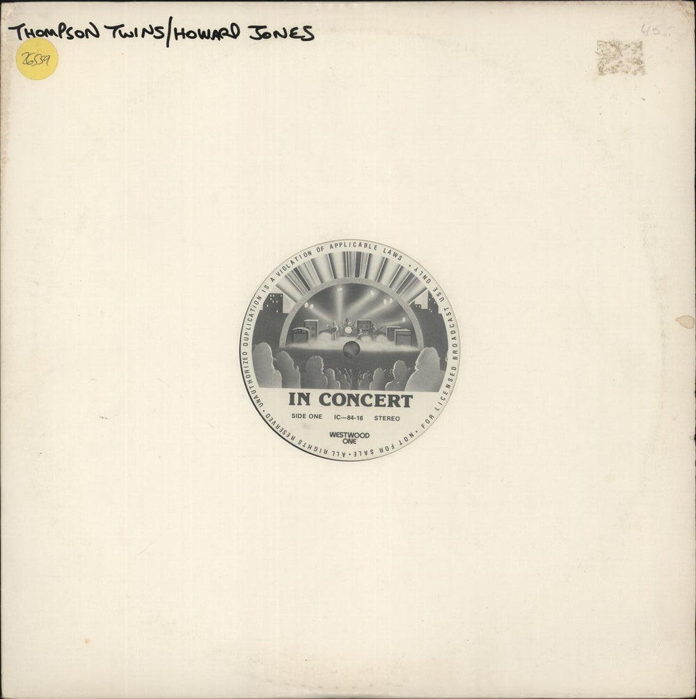 Thompson Twins In Concert US 2-LP vinyl record set (Double LP Album) IC-84-16