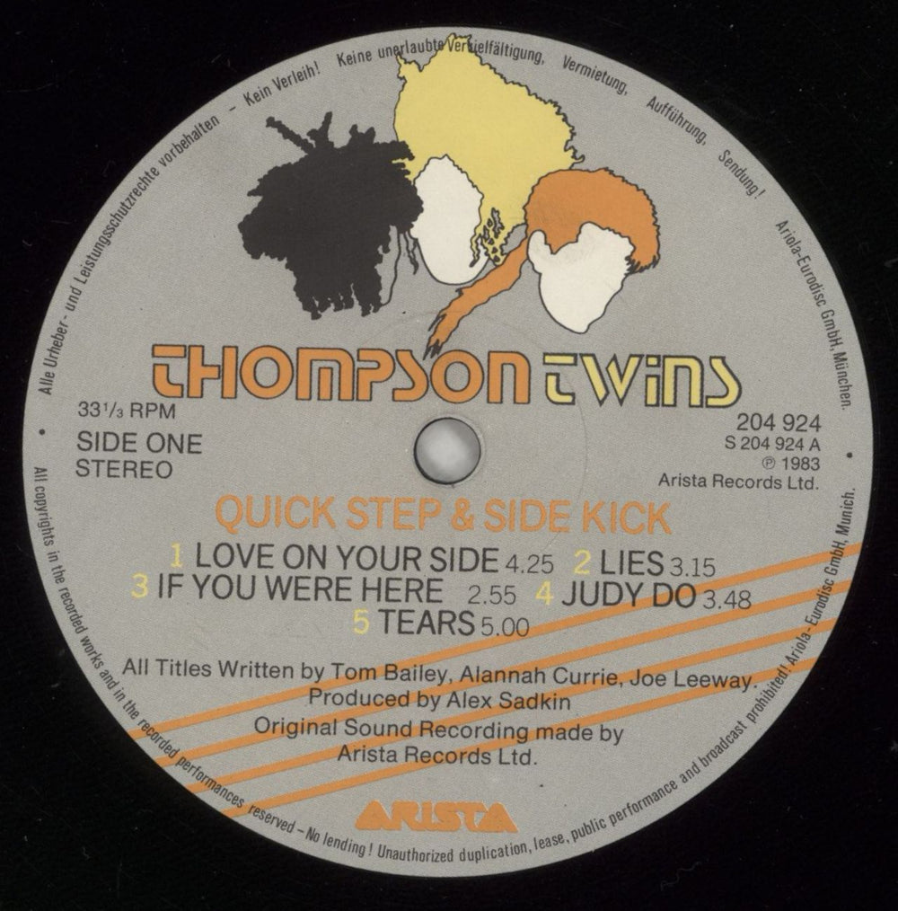 Thompson Twins Quick Step & Side Kick - Hype Sticker German vinyl LP album (LP record) TWILPQU245290