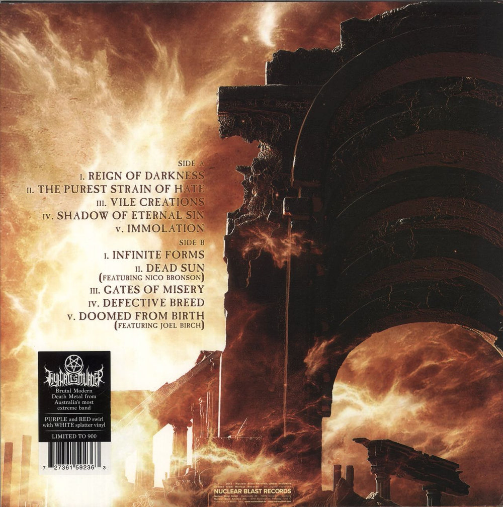 Thy Art Is Murder Hate - Purple & Red Swirl W/ White Splatter Vinyl US vinyl LP album (LP record) 727361592363