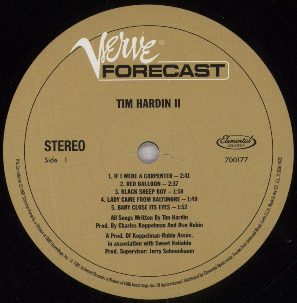 Tim Hardin Tim Hardin 2 UK vinyl LP album (LP record) HDILPTI844017