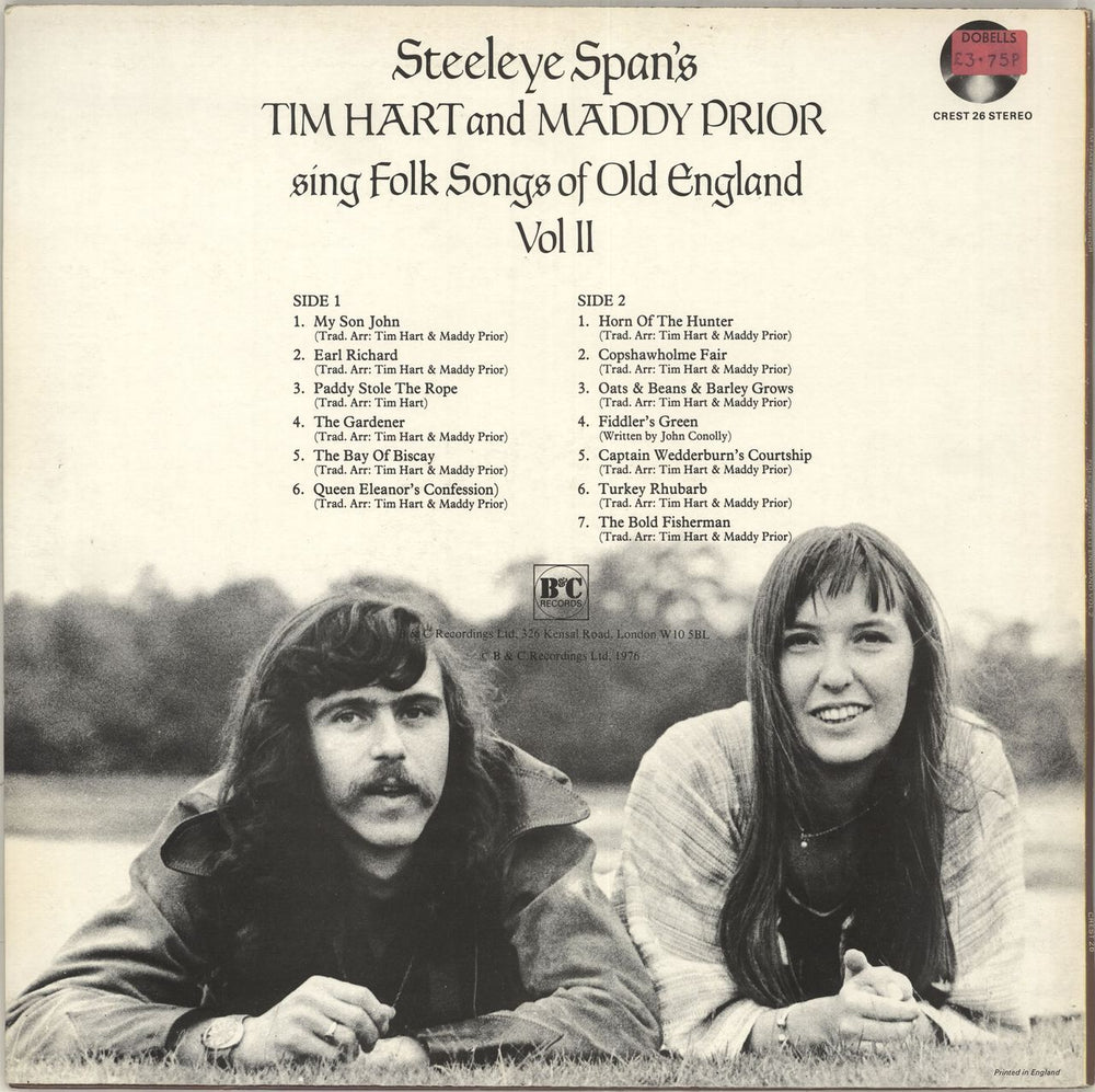 Tim Hart & Maddy Prior Folk Songs Of Olde England Volume II - Alternate cover UK vinyl LP album (LP record)