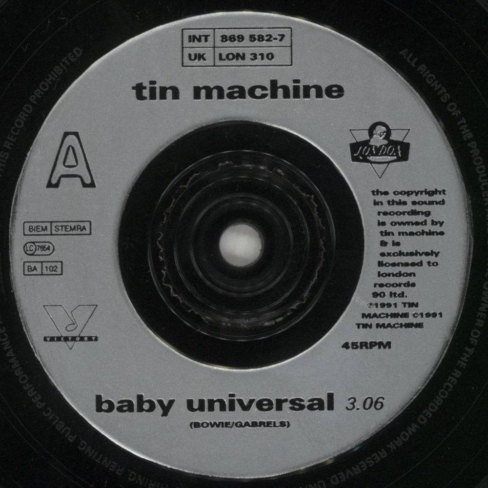 Tin Machine Baby Universal UK 7" vinyl single (7 inch record / 45) TIN07BA103827