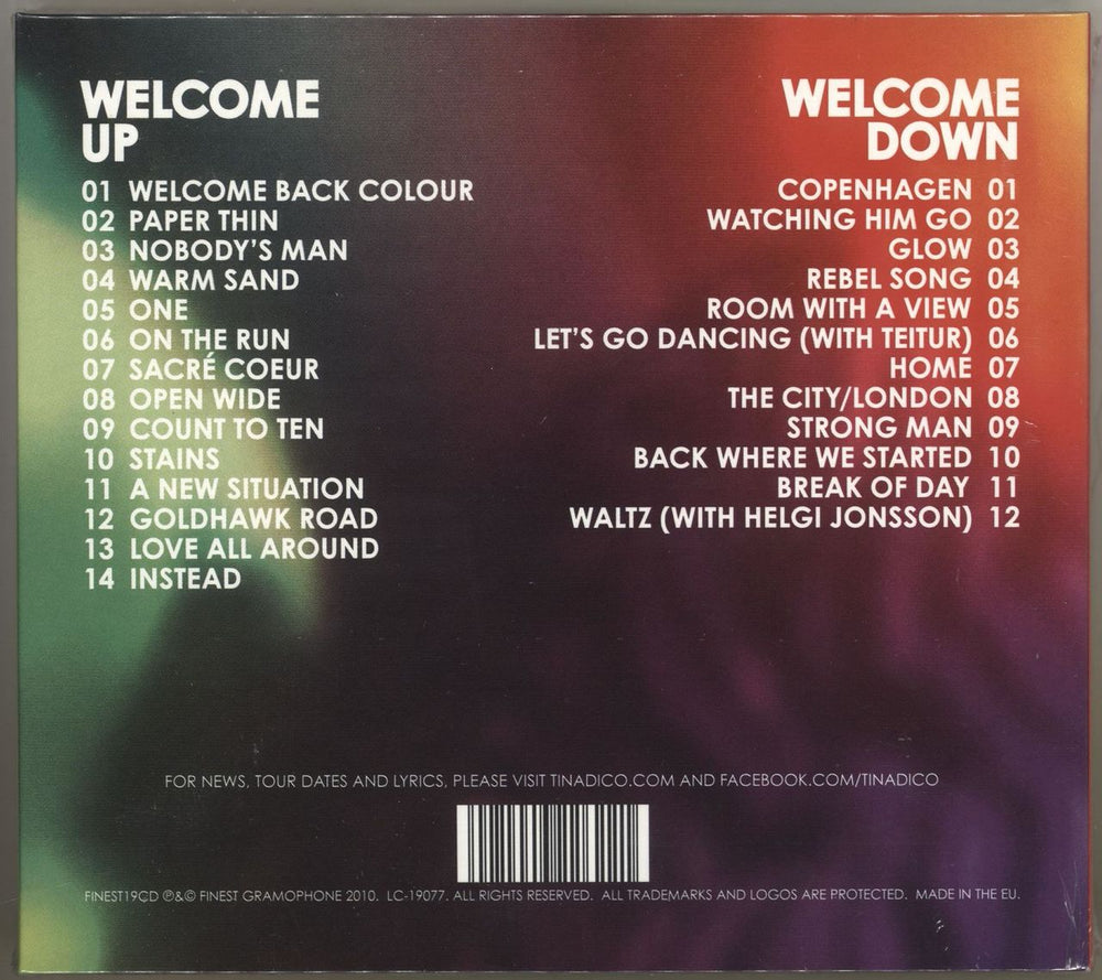 Tina Dico Welcome Back Colour UK 2 CD album set (Double CD) TN12CWE529525