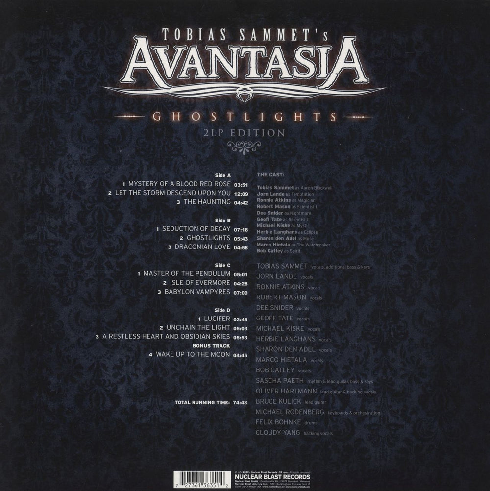 Tobias Sammet Ghostlights UK 2-LP vinyl record set (Double LP Album) 727361363512