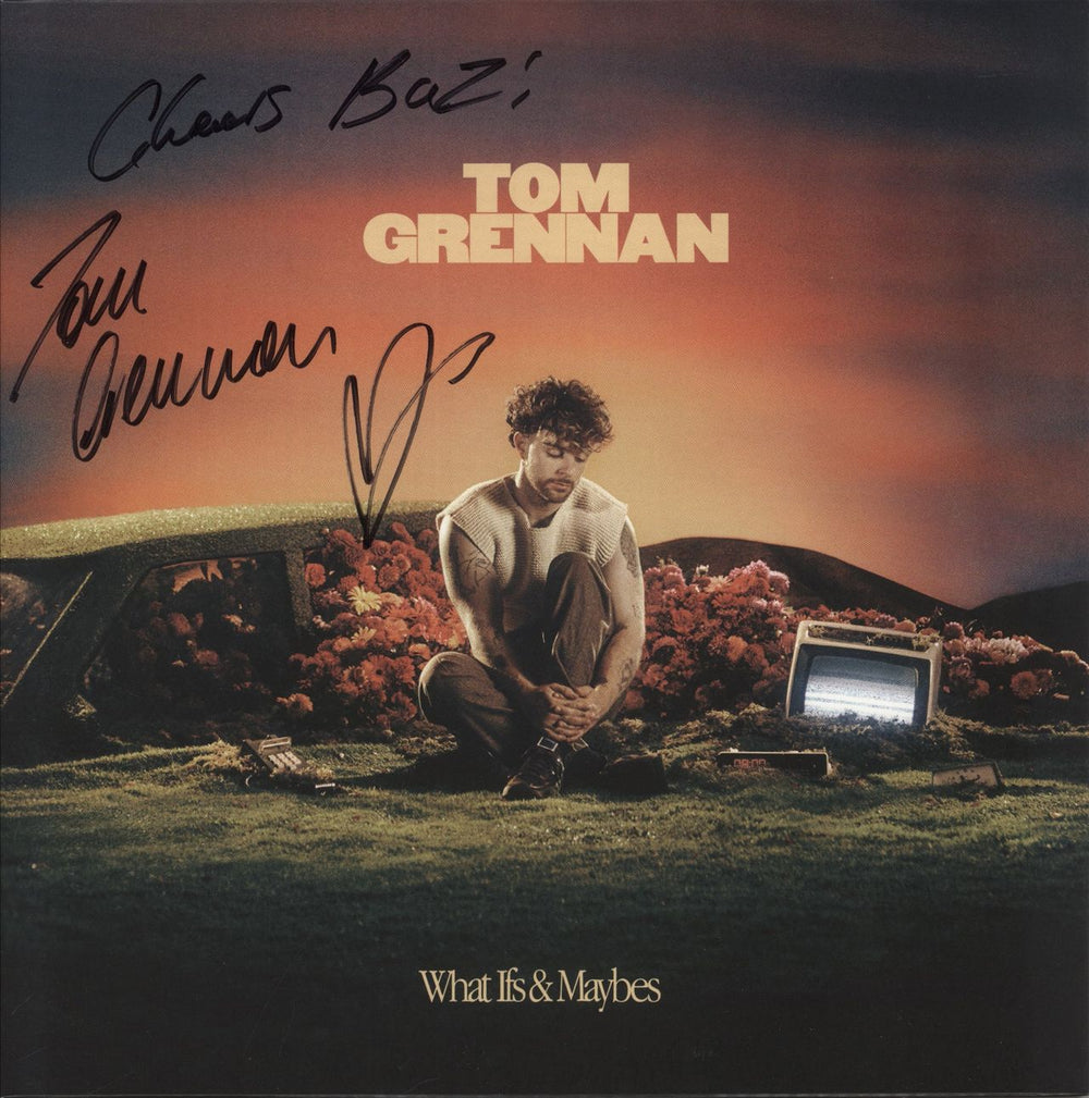 Tom Grennan What Ifs & Maybes - Orange Vinyl - Autographed Sleeve UK vinyl LP album (LP record) 19658749731