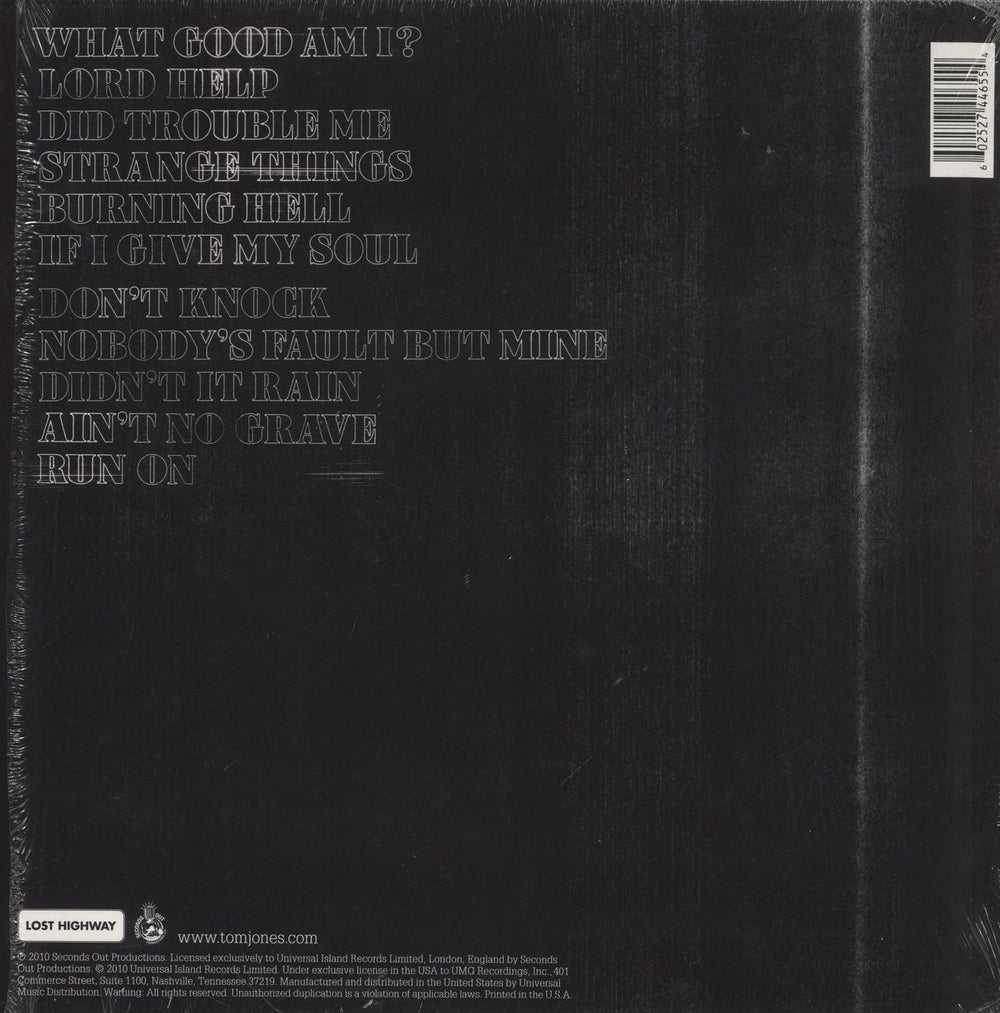 Tom Jones Praise & Blame US vinyl LP album (LP record) 602527446554