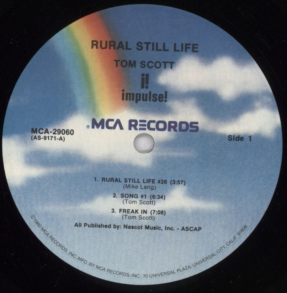 Tom Scott Rural Still Life US vinyl LP album (LP record) S6TLPRU834165