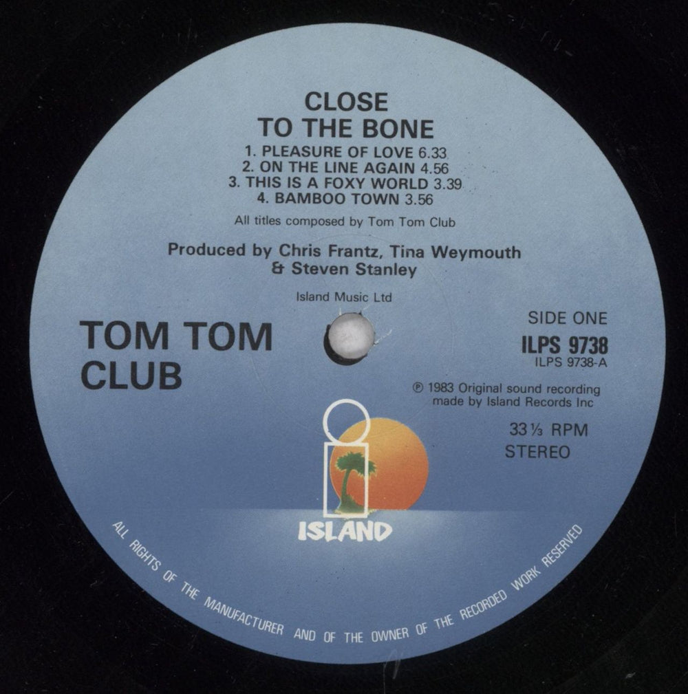 Tom Tom Club Close To The Bone - Black Vinyl UK vinyl LP album (LP record) TTCLPCL844661