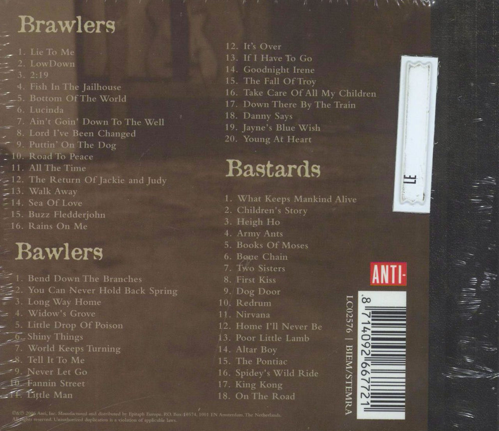 Tom Waits Orphans - Brawlers, Bawlers & Bastards - Sealed UK 3-CD album set (Triple CD) 8714092667721
