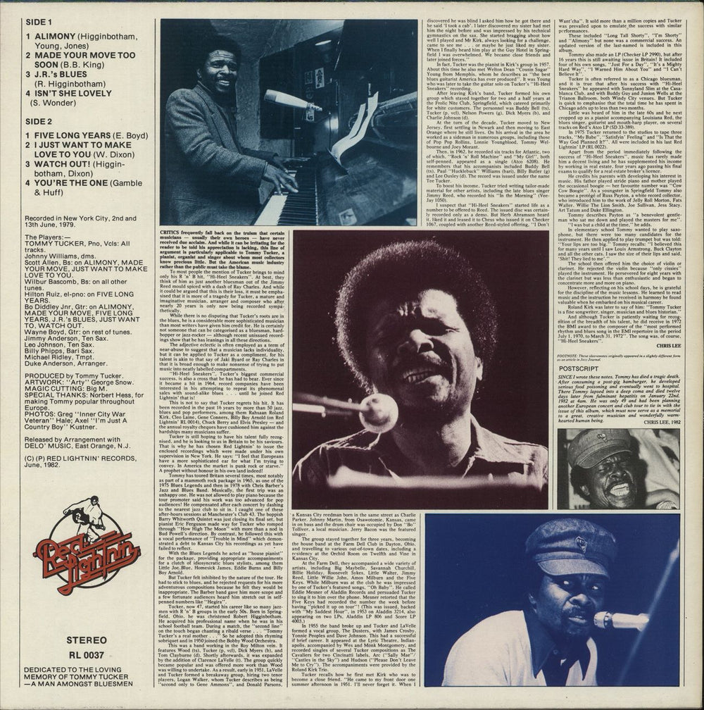 Tommy Tucker The Rocks Is My Pillow - The Cold Ground Is My Bed UK vinyl LP album (LP record)