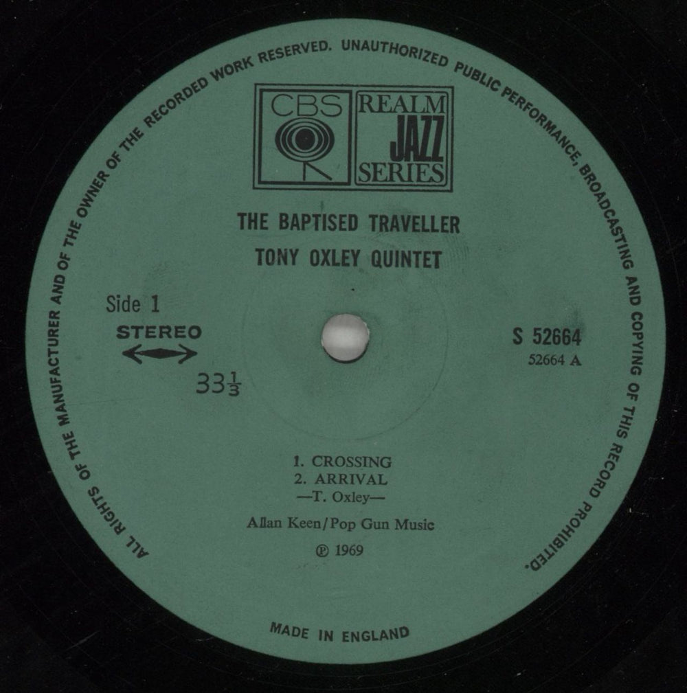 Tony Oxley The Baptised Traveller UK vinyl LP album (LP record) TOXLPTH401103