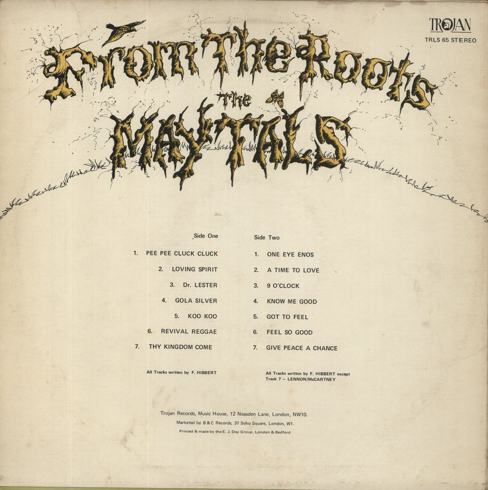 Toots & The Maytals From The Roots UK vinyl LP album (LP record)